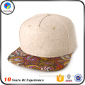 High quality hat cap plain snapback with design